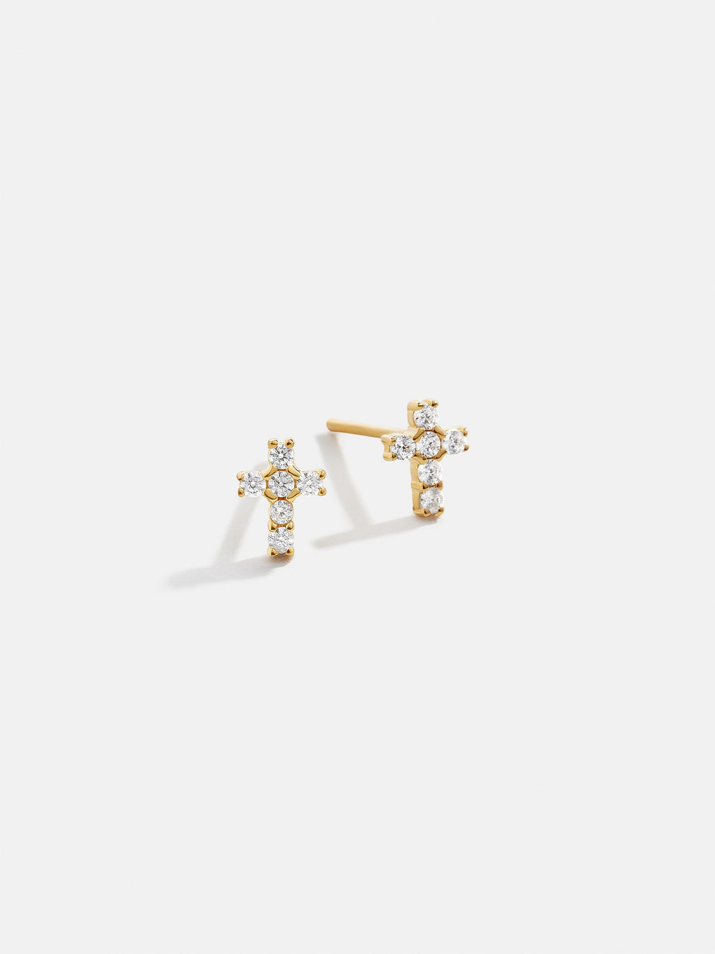 Christina 18K Gold Earrings - Pavé Cross