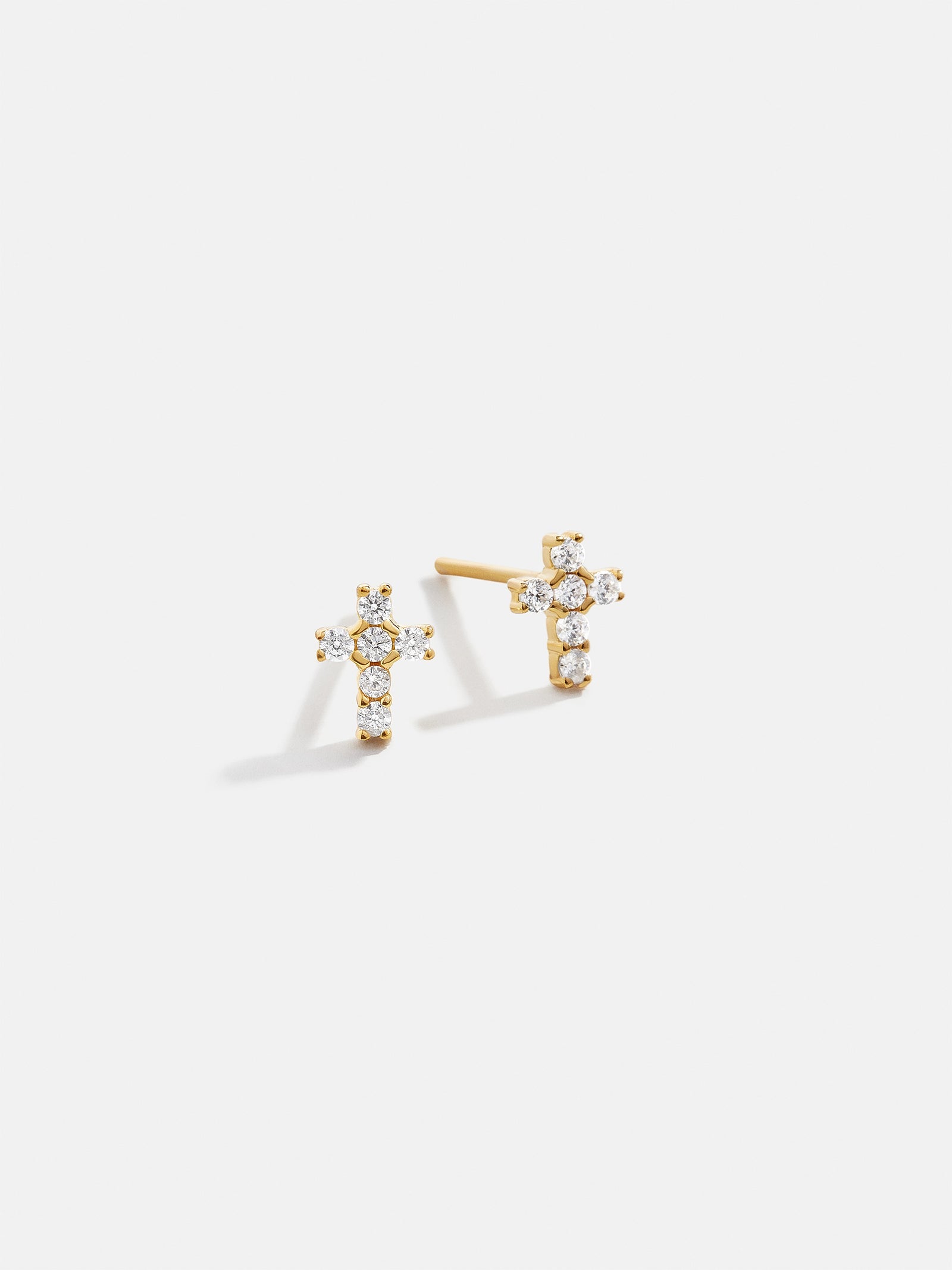Christina 18K Gold Earrings - Pavé Cross