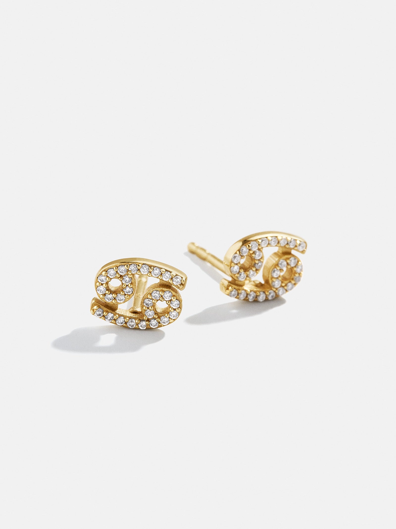 18K Gold Zodiac Earrings - 18K Gold. Pavé Cubic Zirconia Stones