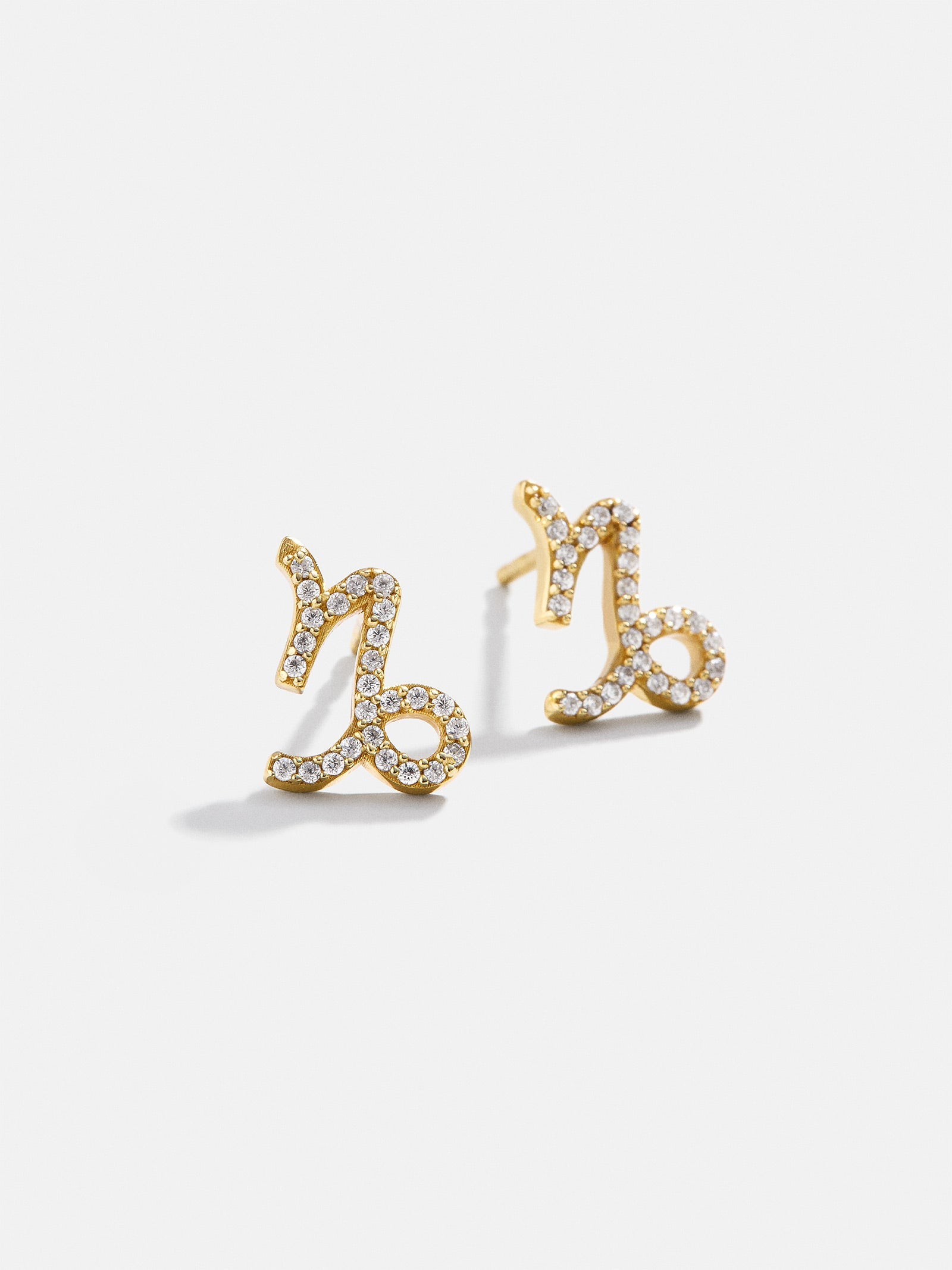 18K Gold Zodiac Earrings - 18K Gold. Pavé Cubic Zirconia Stones