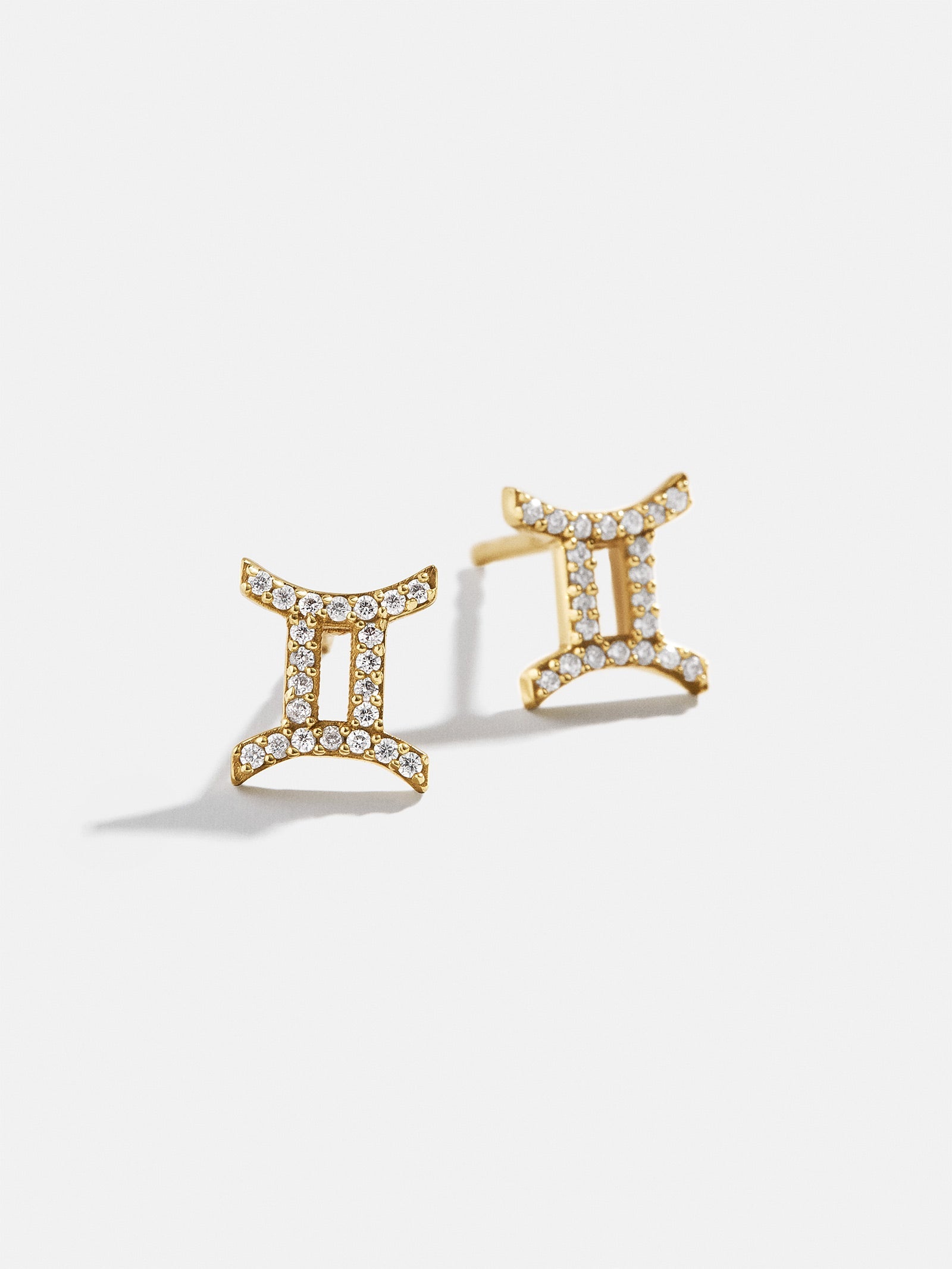 18K Gold Zodiac Earrings - 18K Gold. Pavé Cubic Zirconia Stones