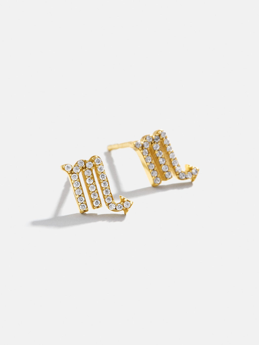 18K Gold Zodiac Earrings - 18K Gold. Pavé Cubic Zirconia Stones