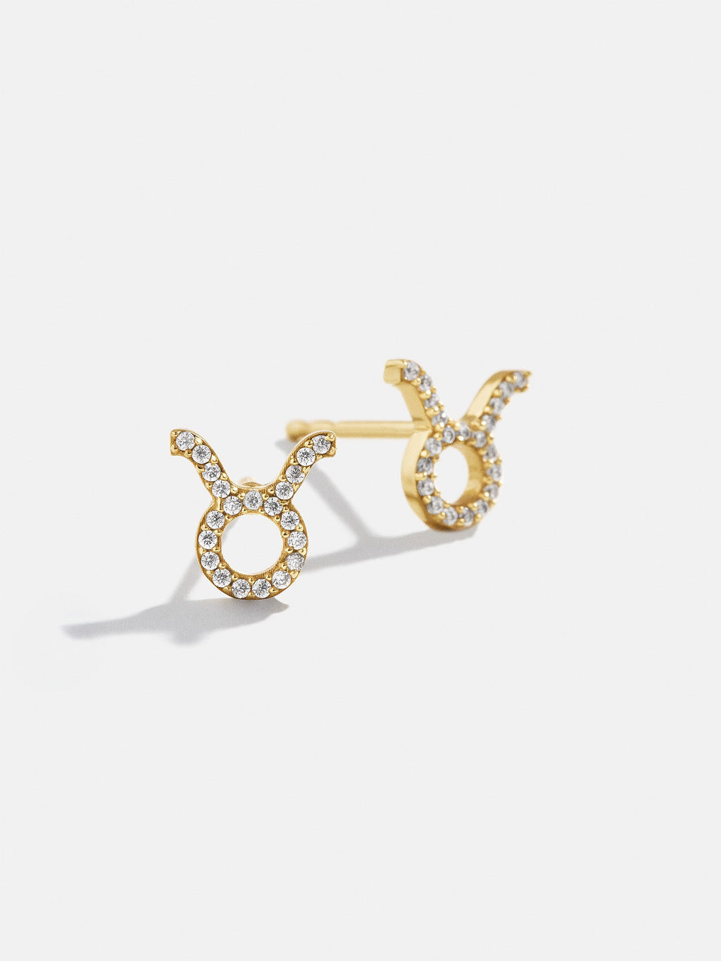 18K Gold Zodiac Earrings - 18K Gold. Pavé Cubic Zirconia Stones
