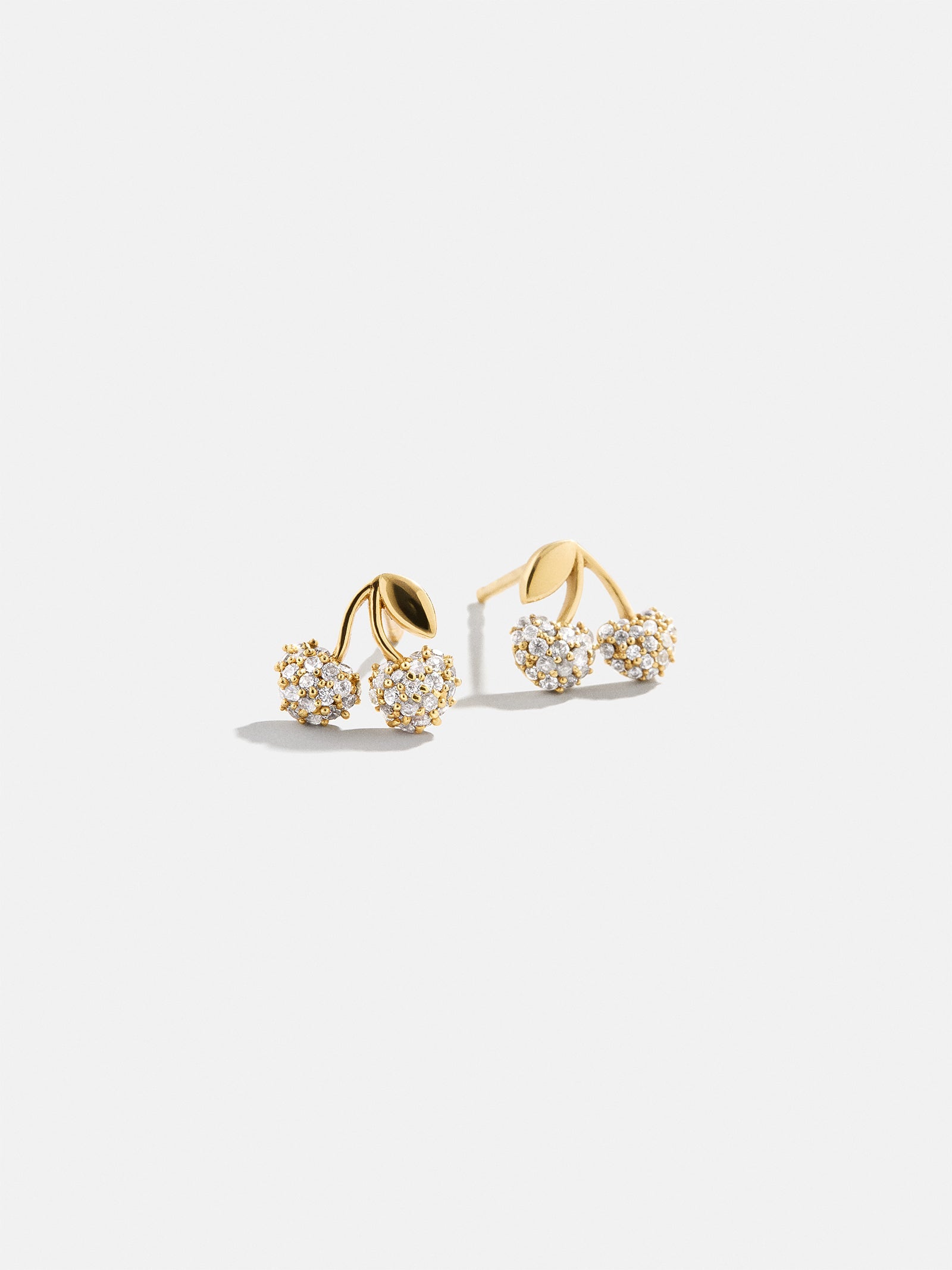 18K Gold Just For Fun Earrings - Pavé Cherry