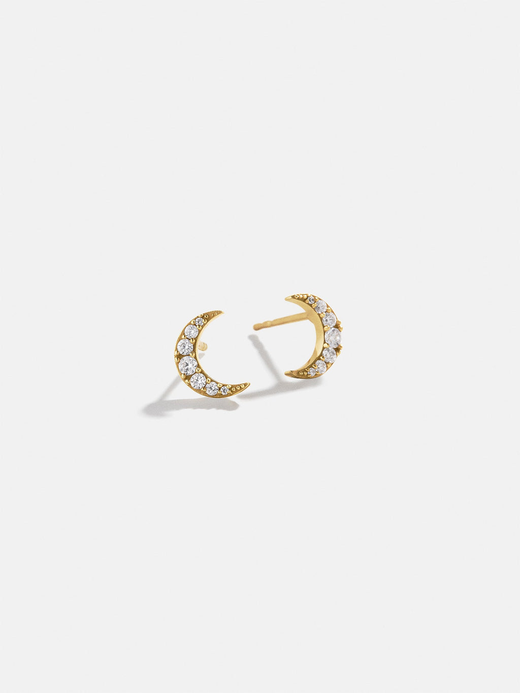 18K Gold Celestial Delicate Stud - Crescent Moon