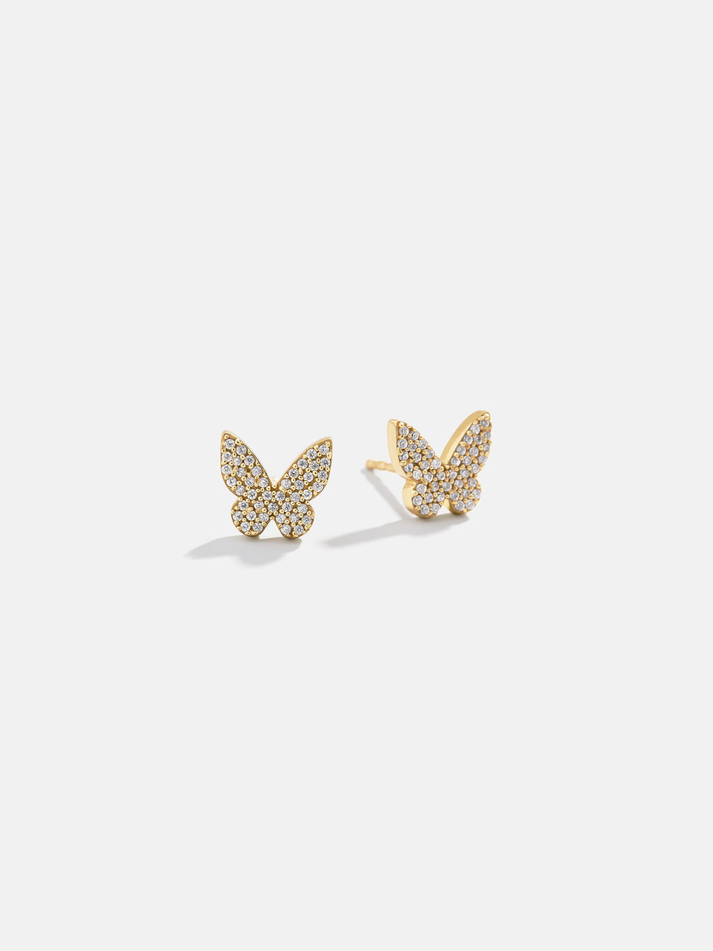 18K Gold Just For Fun Earrings - Pavé Butterfly