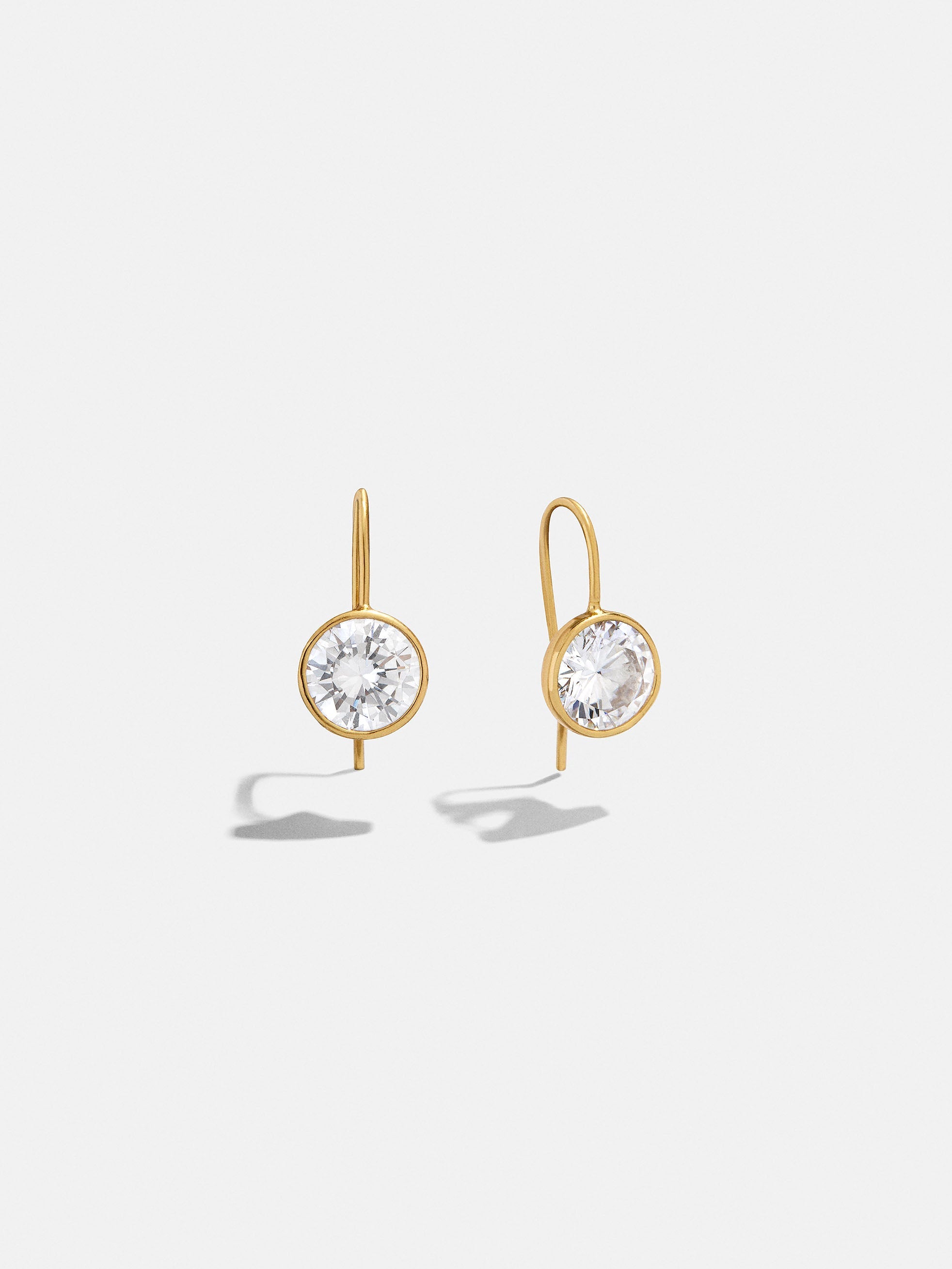 Fallon 18K Gold Bezel Earrings - Gold/Pavé