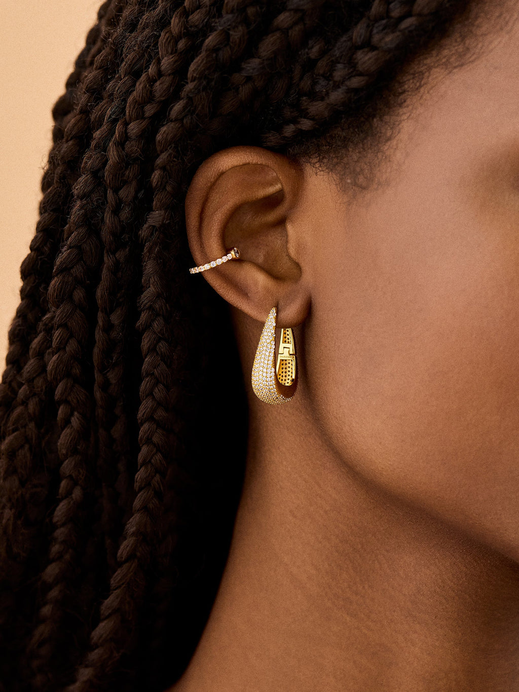 18K Gold Gracie Earrings - Gold/Pavé