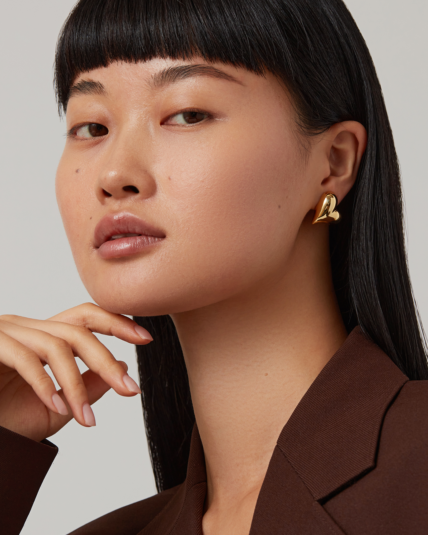 Art Heart Button Earrings