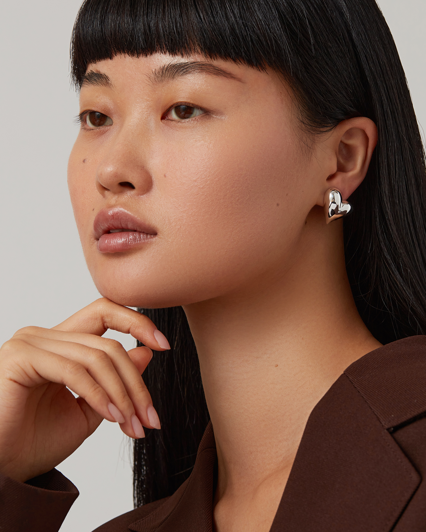 Art Heart Button Earrings